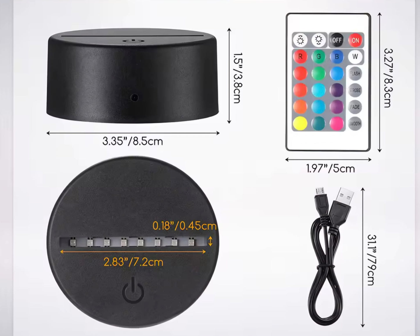 LAMPADA LED MULTICOLORE PERSONALIZZATA