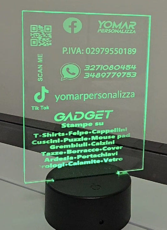 LAMPADA LED MULTICOLORE PERSONALIZZATA